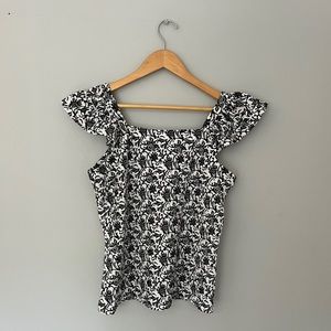 Loft black and white womens sleeveless top - small